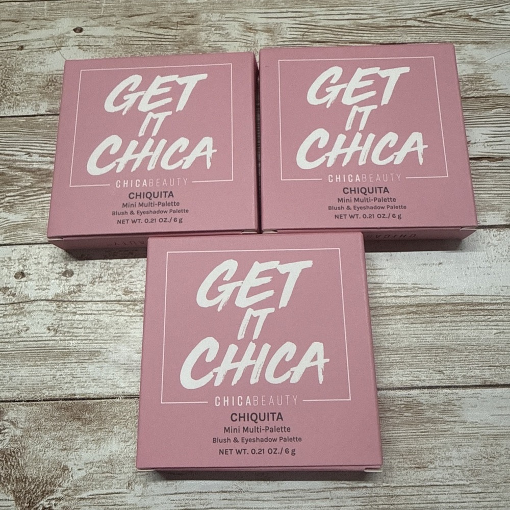 3x Chica Beauty Get It Chica‎ Mini 5 Eyeshadow & 1 Blush Multi Palette travel